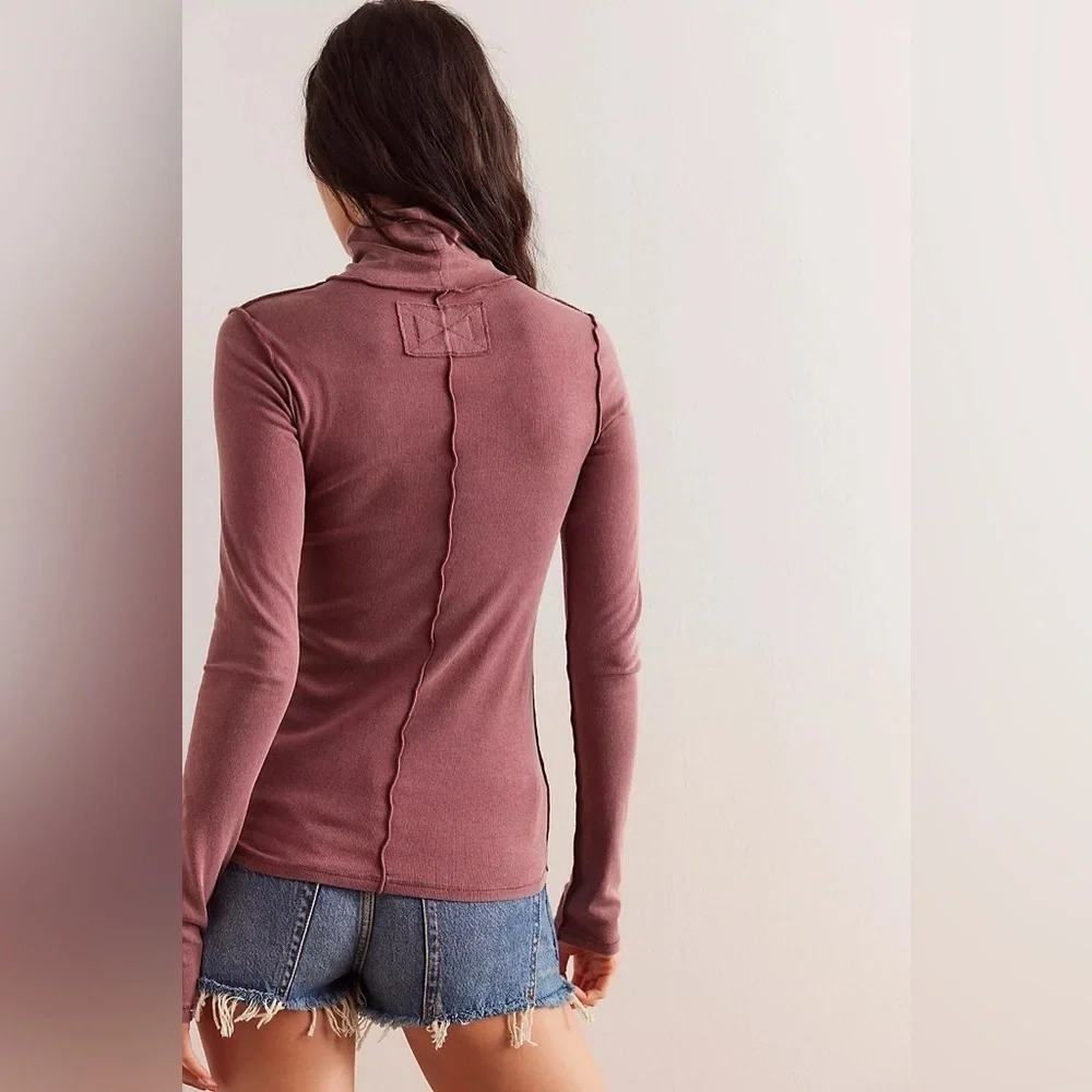 We The Free Good Good Turtleneck in Red Bark NWOT